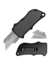 Box Cutter D/A OTF Automatic Knife Carbon Fiber 3.5" Blade