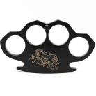 Brass Knuckles Belt Buckle Paper Weight Black Mad Dog
