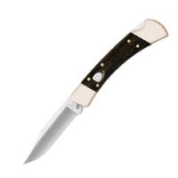 Buck 110 Brass Ebony Automatic Knife Satin Clip Point