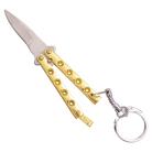 Gold Keychain Butterfly Knife 3.5 Inches