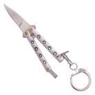 Silver Keychain Butterfly Knife 3.5 Inches