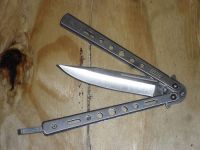 Butterfly Knife 9 Inch Balisong Steel Satin Drop Point