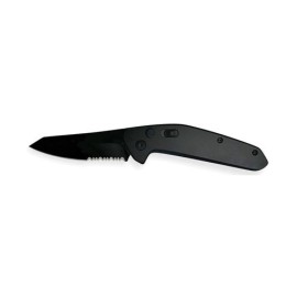 CNC Precision Black Tactical Side Opening Automatic Knife Black Sheeps Foot Serrated