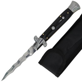 Classic Black Stiletto Automatic Knife Kriss Switchblade