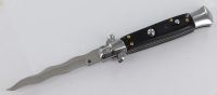 8 Inch Classic Black Stiletto Automatic Knife Satin Kriss