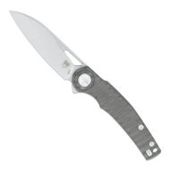 CobraTec Apex Button Lock, 3.12" M390 Sheepsfoot Blade, Titanium Handle Gray