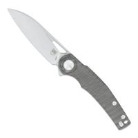CobraTec Apex Button Lock, 3.12" M390 Sheepsfoot Blade, Titanium Handle Gray