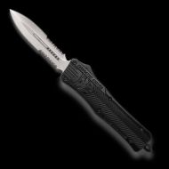 CobraTec CTK-1 D/A OTF Auto, 3.00" D2 Dagger Double Serrated Blade, Aluminum Handle Black
