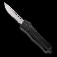 CobraTec CTK-1 D/A OTF Auto, 3.00" D2 Drop Serrated Blade, Aluminum Handle Black
