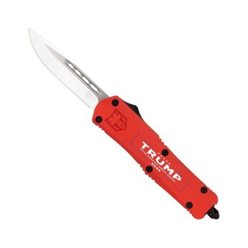 CobraTec FS-3 Red Trump Auto, 3.00" D2 Drop Blade, Aluminum Handle