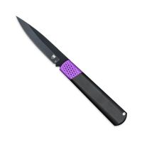 CobraTec Gideon Hidden Release Automatic Knife Black with Purple Bolster