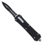 Coffin Monster Black D/A OTF Automatic Knife Dagger Serrated