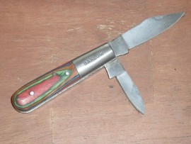 Colored Wood Handle Double Blade Barlow Folding Pocket Knife