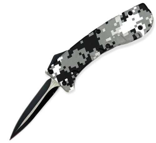 Covert Ops Mini D/A OTF Automatic Knife Digital Winter Camo Karambit