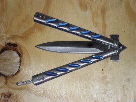 Cross Blue 9 Inch Heavy Dagger Folding Butterfly Knife