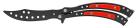 9" Curved Black Red Practice Butterfly Knife Trainer