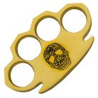 Dalton 10 Ounce Real Brass Knuckles Buckle Paperweight - Skull Black