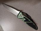 Dark Green Side Opening Automatic Knife Drop Point