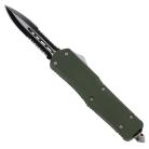 Delta Army Green D/A OTF Automatic Knife Black Dagger Double Serrated