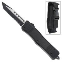 Delta Force Black D/A OTF Automatic Knife Tanto Point Two Tone Serrated