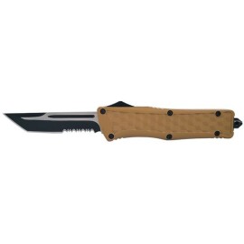 Delta Force Brown D/A OTF Automatic Knife Two Tone Tanto Serrated