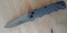 Delta Force Grey Side Opening Automatic Knife Satin Drop Point