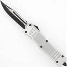 Delta Force Silver D/A OTF Automatic Knife Two Tone Drop Point Serrated