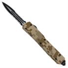 8.25" Desert Digital Camo D/A OTF Automatic Knife Black Dagger Serrated