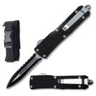 Diamond Grip Tarantula Black D/A OTF Automatic Knife 2-Tone (3.5" Serrated Dagger Point)