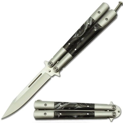 Dojo Flipper 9 Inch Dark Marble Heavy Balisong Butterfly Knife