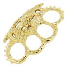 Dragon Brass Knuckles Gold Paperweight
