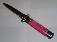 7.75" Economy Pink Leverlock Automatic Knife Bayo