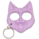 Evil Cat Protector Knuckle Keychain Light Purple
