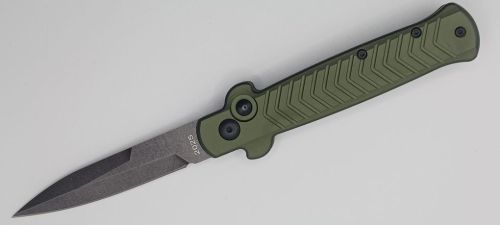 Fort Knife Works Arrow Army Green Side Open Automatic Knife D2 Stonewash Bayonet