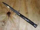 Frank B 11 Inch Swinguard Italian Stiletto Automatic Knife Dark Horn Bayo