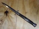 Frank B 11 Inch Swinguard Italian Stiletto Automatic Knife Dark Horn Dagger