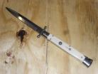 Frank B 11 Inch Swinguard Italian Stiletto Automatic Knife Imitation Ivory Bayo