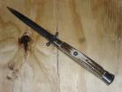 Frank B 11 Inch Swinguard Italian Stiletto Automatic Knife Stag Horn Bayo