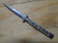 Frank B. 11" Swinguard Stiletto Abalone Automatic Knife Bayo