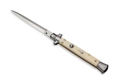 Frank Beltrame 11" Imitation Ivory Stiletto Automatic Knife Polished Dagger