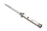 Frank Beltrame 11" Italian Stiletto Automatic Knife Imitation Pearl White Bayo