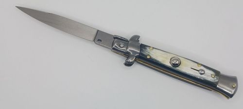 Frank Beltrame 8" Brazilian Horn Stiletto Automatic Knife Swedge
