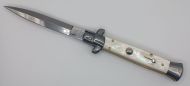 Frank Beltrame 9" Mother of Pearl Stiletto Automatic Knife Dagger