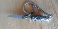 SKM Imitation Horn 2.75" Stiletto Automatic Knife Satin Flat Keychain