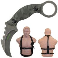 Full Tang Karambit Knife Fixed Blade Shoulder Harness