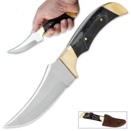 Genuine Buffalo Bone Skinner Knife With Sheath