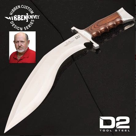 Hibben Kukri Fighter Knife D2 And Sheath