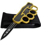 Carbon Fiber Gold D/A OTF Trench Automatic Knuckle Knife Dagger