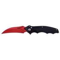 9.5" Open Black Red Automatic Switch Blade Bat Knife