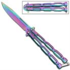 Heavy Chain Balisong Folding Butterfly Knife Titanium